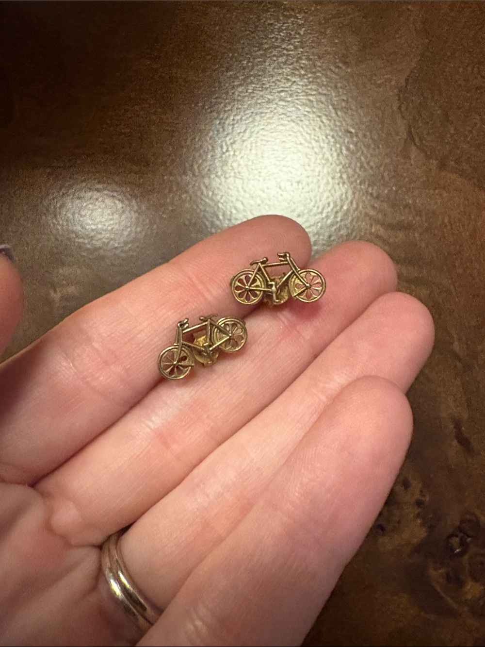 Gold Bicycle Stud Earrings - Women's Fashion Jewelry